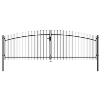 Double Door Fence Gate with Spear Top 400x150 cm