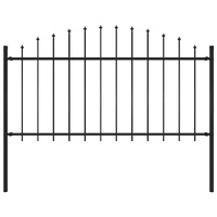 Garden Fence Woerden with Spear Top Steel 170x150 cm Black