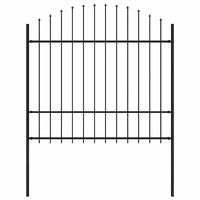 Garden Fence Woerden with Spear Top Steel 170x175 cm Black