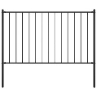 Fence Panel Woerden with Posts Steel 1.7x1 m Black