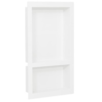 Shower Niche with 2 Compartments High Gloss White 41x69x9 cm