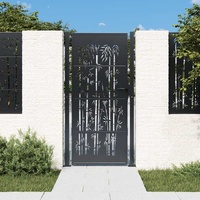 Garden Gate Anthracite 100x175 cm Steel Bamboo Design