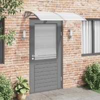 Door Canopy Grey 150x75 cm Polycarbonate