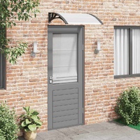 Door Canopy Black and Transparent 80x75 cm Polycarbonate
