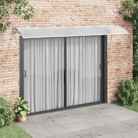Door Canopy Grey and Transparent 350x80 cm Polycarbonate