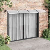 Door Canopy Black 350x100 cm Polycarbonate