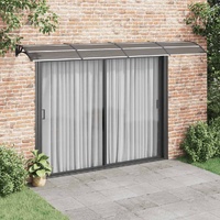 Door Canopy Black 400x75 cm Polycarbonate