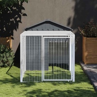 Chicken Cage with Run Anthracite 117x201x123 cm Galvanised Steel