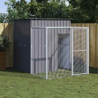 Chicken Cage with Run Anthracite 165x251x181 cm Galvanised Steel