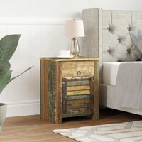 End Table with 1 Drawer 1 Door Reclaimed Wood