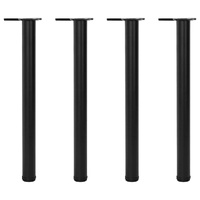4 Height Adjustable Table Legs Black 710 mm
