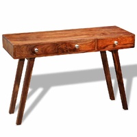 Console Table with 3 Drawers 76 cm Solid Acacia Wood