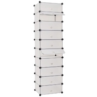 Interlocking Shoe Organiser with 10 Compartments White