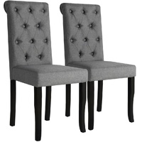 Dining Chairs 2 pcs Dark Grey Fabric