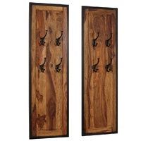 Coat Racks 2 pcs Solid Acacia Wood