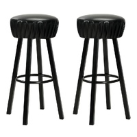 Bar Chairs 2 pcs Black Faux Leather