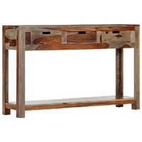 Console Table with 3 Drawers 120x30x75 cm Solid Acacia Wood
