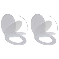 Toilet Seats with Soft Close Lids 2 pcs Plastic White
