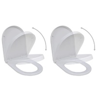 Toilet Seats with Soft Close Lids 2 pcs Plastic White