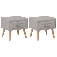 Bedside Cabinets 2 pcs Grey 40x35x40 cm Fabric