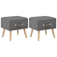 Bedside Cabinets 2 pcs Dark Grey 40x35x40 cm Fabric