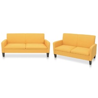 2 Piece Sofa Set Fabric Yellow
