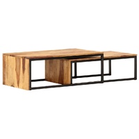 Nesting Tables 2 pcs Solid Acacia Wood
