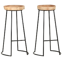 Bar Stools 2 pcs Solid Acacia Wood
