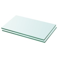 Shelves 2 pcs Panel Glass Clear 30x12 cm
