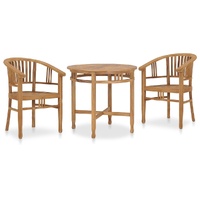 3 Piece Garden Dining Set Solid Teak Wood