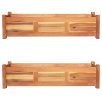 Garden Raised Beds 2 pcs Acacia Wood 100x30x25 cm