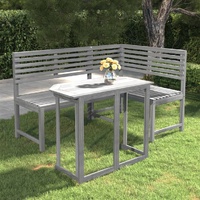 2 Piece Bistro Set Solid Acacia Wood Grey