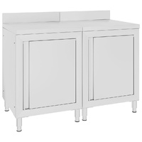 Commercial Work Table Cabinet 120x60x96 cm Stainless Steel