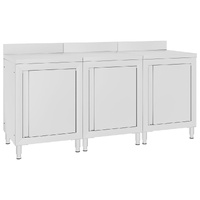 Commercial Work Table Cabinet 180x60x96 cm Stainless Steel