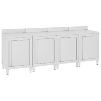 Commercial Work Table Cabinet 240x60x96 cm Stainless Steel