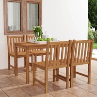 5 Piece Garden Dining Set 120x70 cm Solid Teak Wood