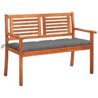 2-Seater Garden Bench with Cushion 120 cm Solid Eucalyptus Wood