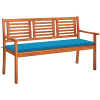 3-Seater Garden Bench with Cushion 150 cm Solid Eucalyptus Wood