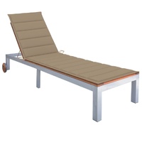 Sun Lounger with Cushion Solid Wood Acacia and Galvanised Steel