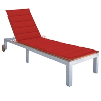 Sun Lounger with Cushion Solid Wood Acacia and Galvanised Steel