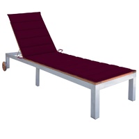 Sun Lounger with Cushion Solid Acacia Wood and Galvanised Steel