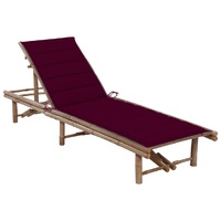 Garden Sun Lounger with Cushion Bamboo