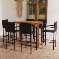 7 Piece Garden Bar Set Brown