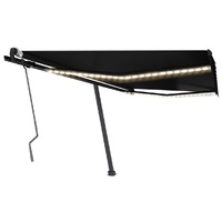 Manual Retractable Awning with LED 450x300 cm Anthracite