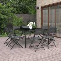 9 Piece Outdoor Dining Set Steel