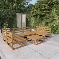 7 Piece Garden Lounge Set Solid Pinewood