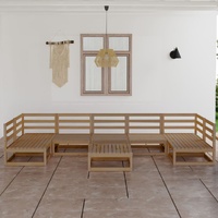 8 Piece Garden Lounge Set Solid Pinewood