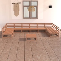 11 Piece Garden Lounge Set Solid Pinewood