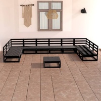 11 Piece Garden Lounge Set Solid Pinewood