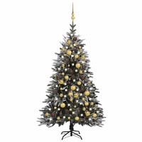 Artificial Christmas Tree LED&Ball Set&Flocked Snow 120cm PVC&PE